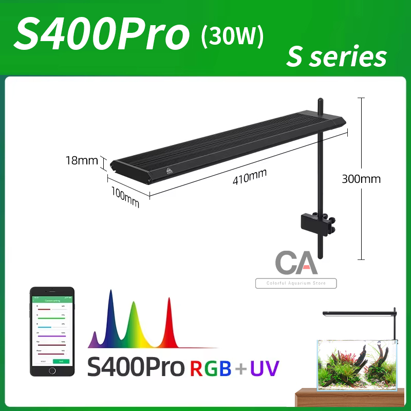 Aquarium Plant Light Spectrum - WEEK AQUA S Series RGB+UV ไฟตู้ปลาแบบสเปกตรัมเต็มรูปแบบ