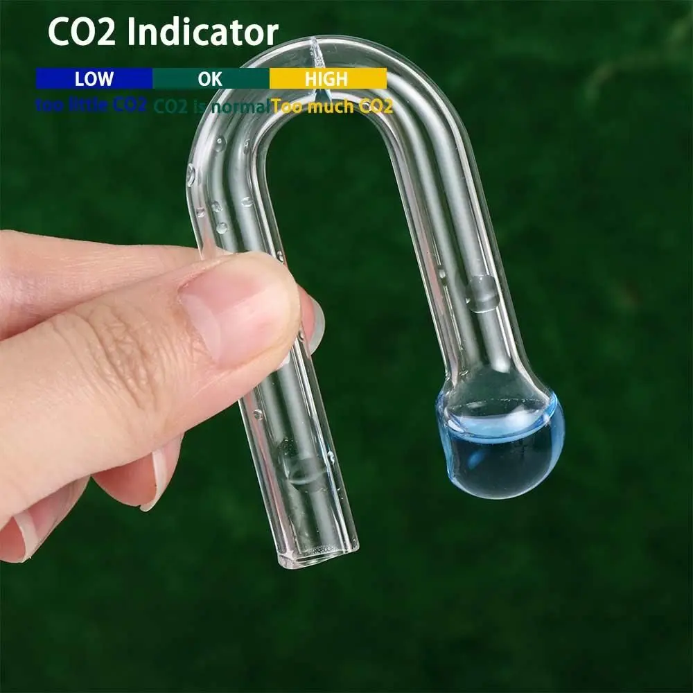Glass Co2 Drop Checker - ตู้ปลาสำหรับพืชน้ำพร้อมตัววัดความเข้มข้นของก๊าซคาร์บอนไดออกไซด์ในน้ำ ตัวกระจายก๊าซคาร์บอนไดออกไซด์ในตู้ปลา ตัวตรวจสอบระดับก๊าซคาร์บอนไดออกไซด์ในน้ำแบบหยดน้ำ ตัวตรวจสอบระดับก๊าซคาร์บอนไดออกไซด์ในน้ำ