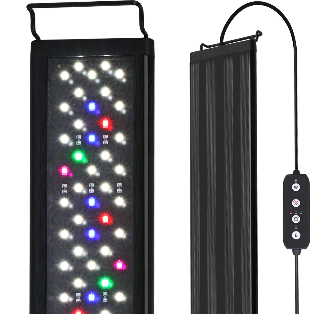Aquarium Plant Light Spectrum - ไฟ LED สเปกตรัมเต็มสำหรับตู้ปลาขนาด 12-30 นิ้ว พร้อมฟังก์ชั่นตั้งเวลาและหน่วยความจำ