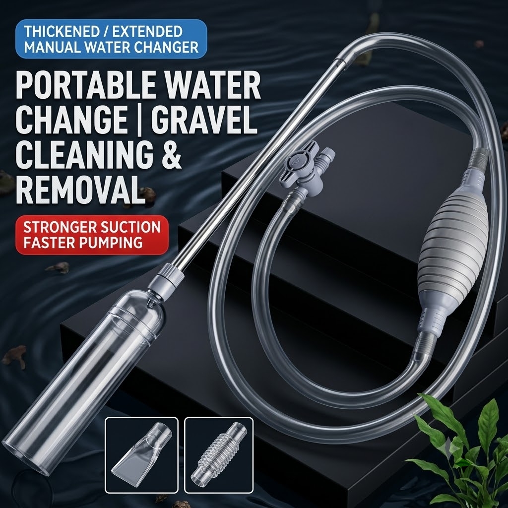 Planted Aquarium Products - ที่ดูดน้ำตู้ปลา, เครื่องเปลี่ยนน้ำแบบมือหมุน, อุปกรณ์ทำความสะอาดกรวดตู้ปลา, เครื่องดูดของเสียจากปลา
