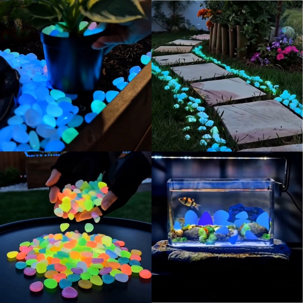 Aquarium Planted Fish Tank - หินเรืองแสงหลากสีสันสำหรับตกแต่งสวน ทางเดินกลางแจ้ง ตู้ปลา และกระถางต้นไม้