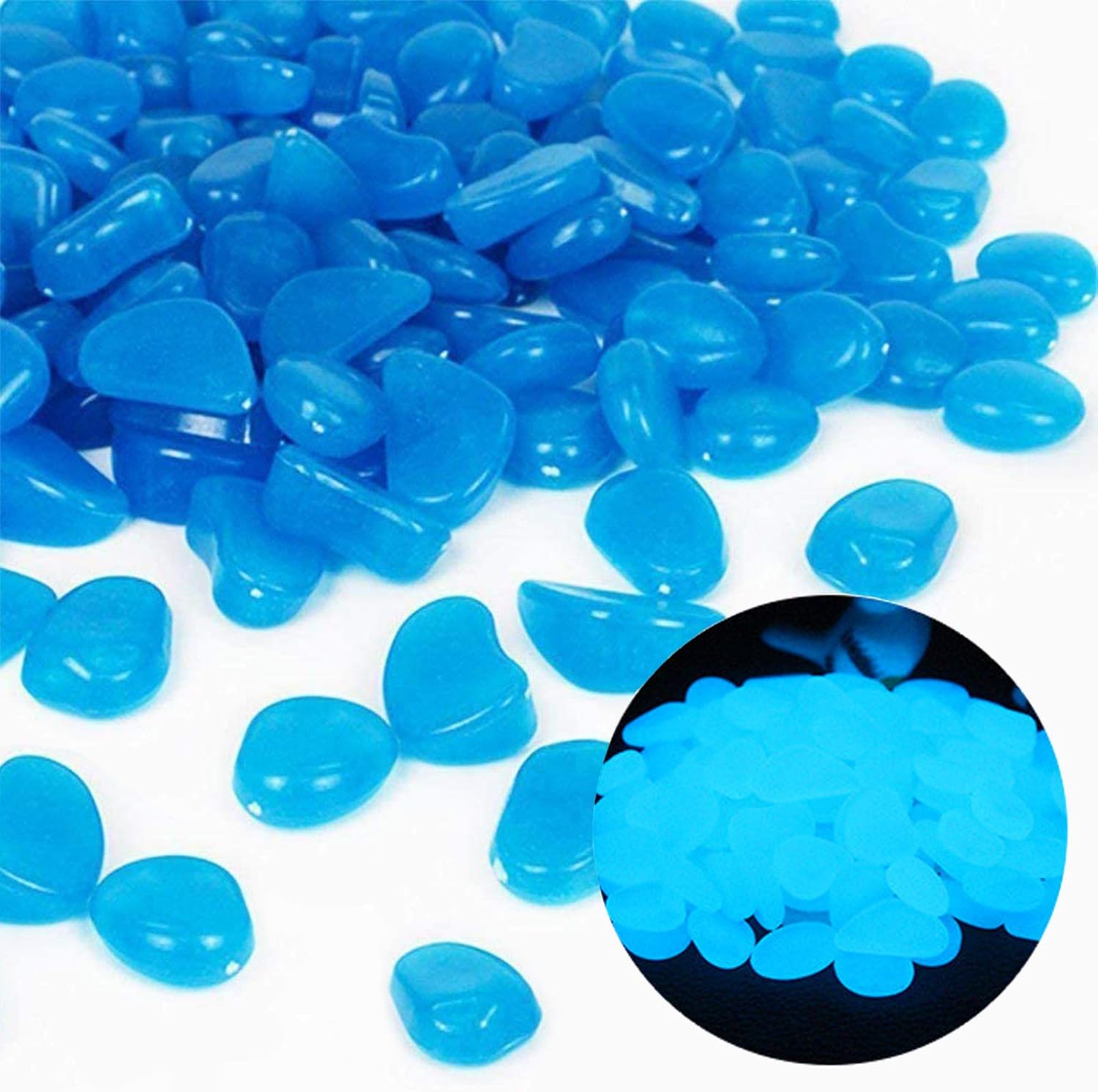 Aquarium Planted Fish Tank - ถังปลา Rocks Glow Blue Pebbles สําหรับ