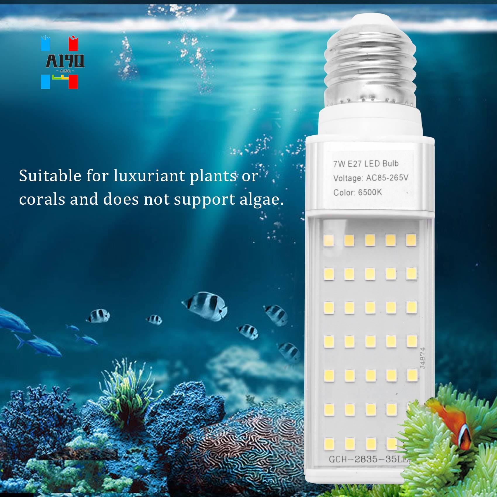 Planted Aquarium Materials - A19Q-Fishpod พิพิธภัณฑ์สัตว์น้ําพืชสีขาว 7W Grow Light LED