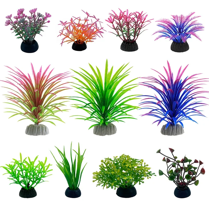 Planted Aquarium Materials - PVC Aquarium ตกแต่งจําลองประดิษฐ์ใบพืชวัสดุป้องกันสิ่งแวดล้อม Aquarium อุปกรณ์ตกแต่ง