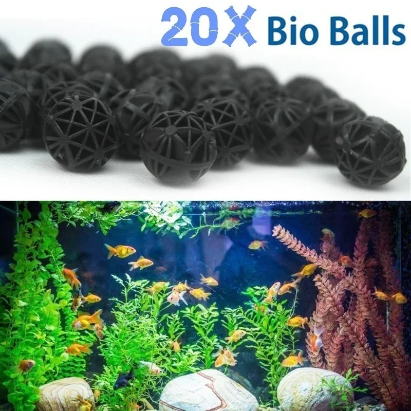 Aquarium Planted Fish Tank - ไส้กรองชีวภาพสำหรับตู้ปลา ขนาด 16 มม. จำนวน 20