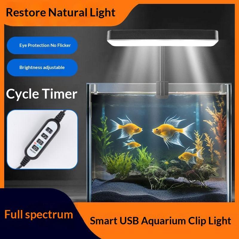 Aquarium Plant Light Spectrum - ไฟ LED สำหรับตู้ปลาแบบสเปกตรัมเต็ม ปรับได้ 360 องศา