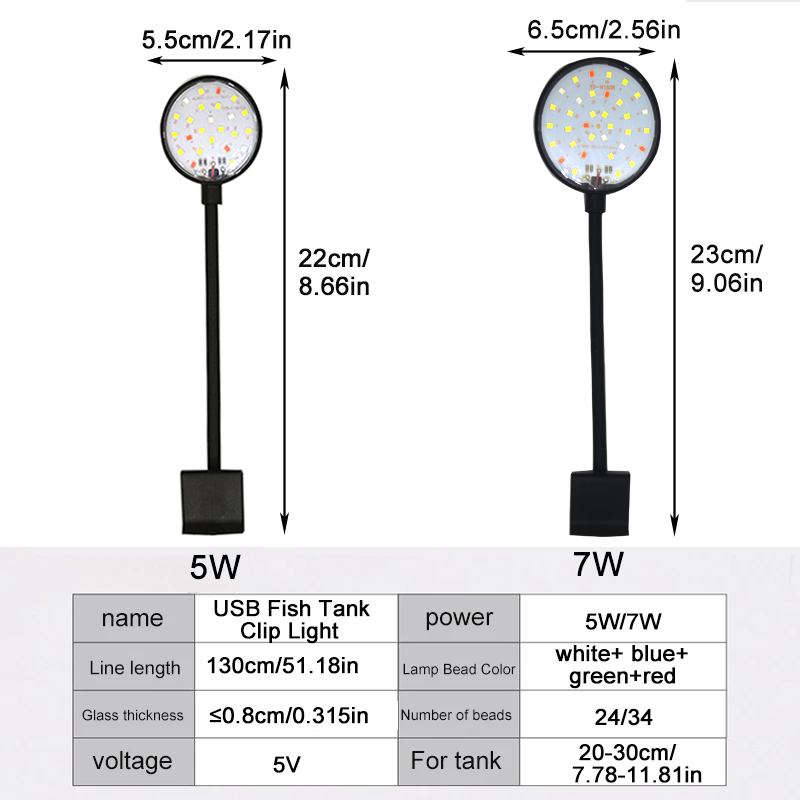 ไฟ LED สำหรับตู้ปลาแบบ USB ตกแ - Aquarium Plant Light Spectrum บทวิจารณ์และราคา