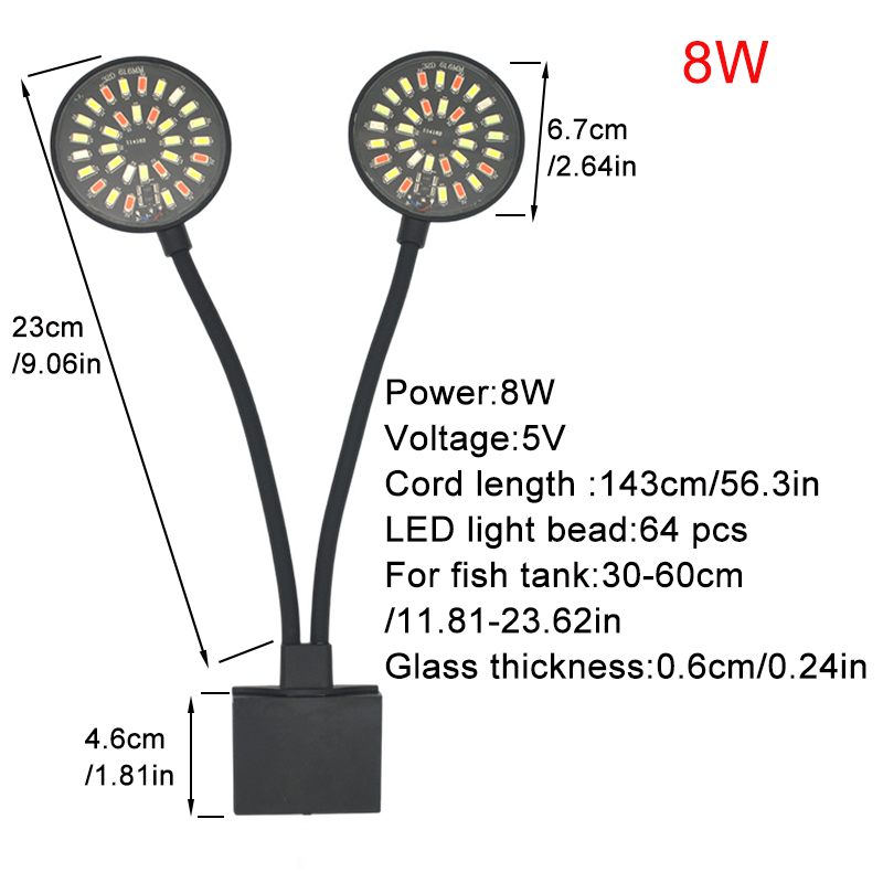 USB พิพิธภัณฑ์สัตว์น้ํา ไฟ LED - Aquarium Plant Light Spectrum บทวิจารณ์และราคา